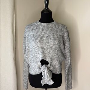Petal & Pup Light Gray Knotted Sweater